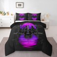 thumbnail image 2 of Erosebridal Teens Guitar Comforter Sets Queen Size, Purple Comforters & Duvets, Tree Moon Print Decor, Reversible 3pcs, 2 of 8