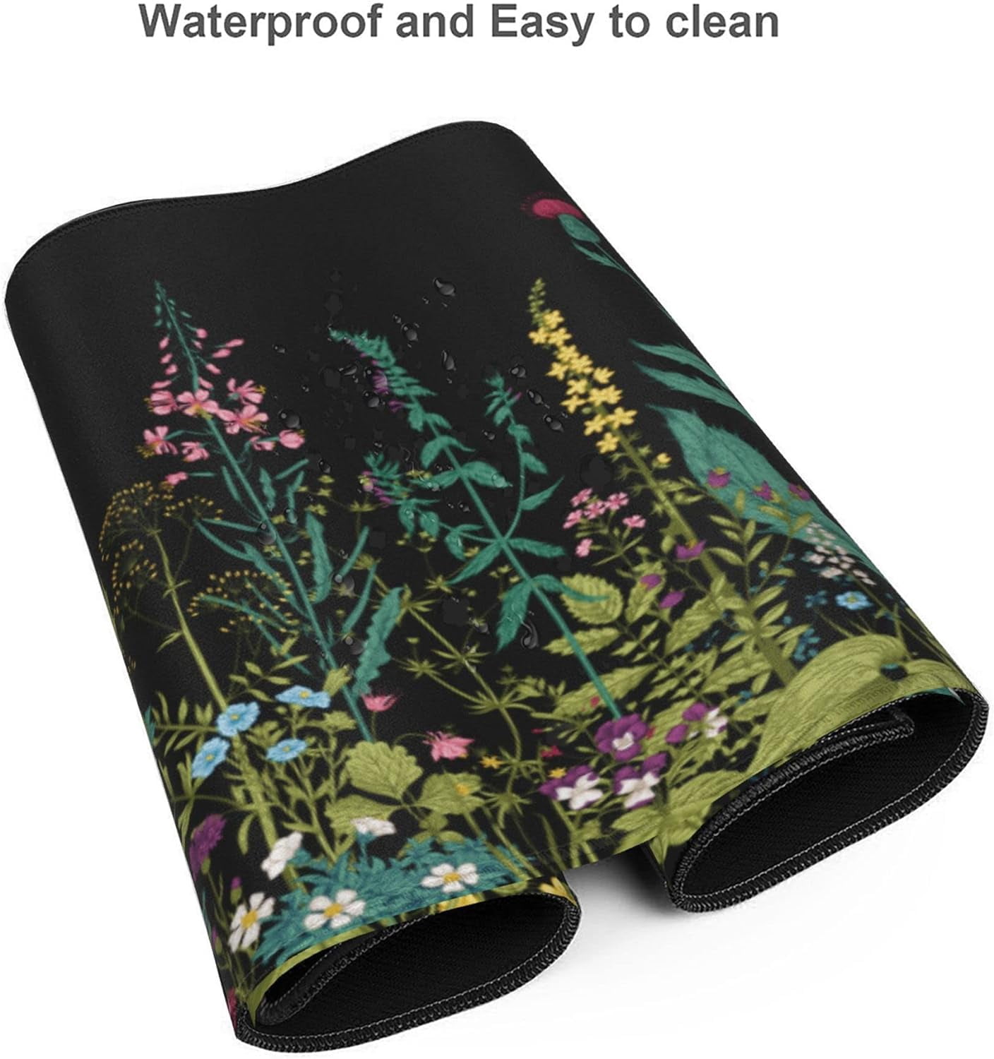 Extended Gaming Mouse Pad (35.5x16 in), Stable Rubber Base Large Mouse pad with Stitched Edges, Keyboard Mouse Mat Desk Pad for Work, Game, Office, Home \u2013 Weeds