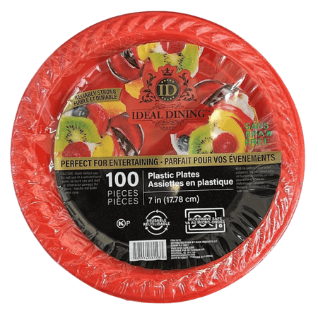 

Ideal Dining 7 Inches Disposable Salad Plastic Plates Good to use in Microwave: 500 Count