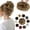 Ash Blonde Mix Ginger Brown, variant on Messy Bun Hair Piece Wavy Curly Scrunchies Fluffy Donut Thick Updo Elegant Chignon Hairpieces for Women Girls, Silver Grey 1.4oz