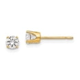 thumbnail image 5 of 14K Yellow Gold 3.75mm Cubic Zirconia Stud Earrings, 5 of 7