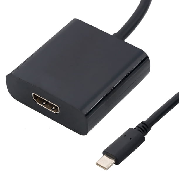 SatelliteSale USB Tipo C a Adaptador HDMI hembra PVC negro cordón SatelliteSale USB-C to Female HDMI Adapter