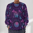 thumbnail image 6 of Sweatshirt for Men, Purple Dreamcatcher1 Oversized Crewneck Sweatshirts Mens, Casual Long Sleeve Pullover Sweaters Fall Winter Tops Fashion Clothes for Men, 6 of 6