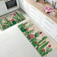 thumbnail image 4 of Spring Summer Cactus Kitchen Rugs Set of 2, Sweet Home Green Succulents Plant Red Flower Butterfly Kitchen Mats Decor, Seasonal Floor Door Mat Home Decorations -17x30 and 17x47 Inch, 4 of 5
