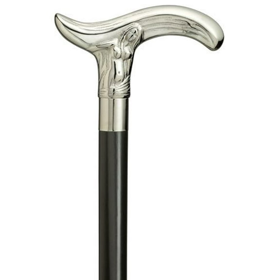 Walking Cane Fair Maiden Fritz Handle chrome plated brass handle black hardwood shaft