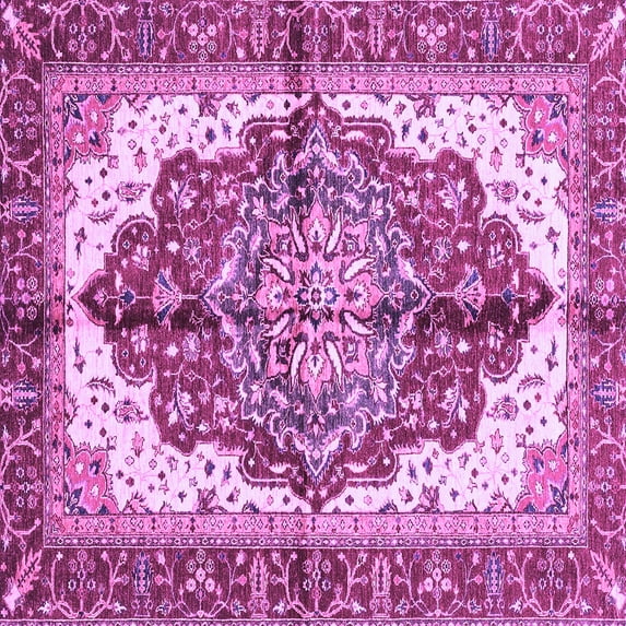 Ahgly Company Indoor Square Persian Purple Traditional Area Rugs, 6' Square