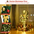 thumbnail image 3 of Topbuy 5'Artificial Cactus Christmas Tree Pre-Lit Optical Fiber w/ LED Lights & Ball Ornaments, 3 of 10