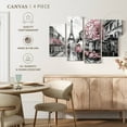 thumbnail image 5 of Elephant Stock Pink Paris Wall Art - Horizontal Multi Panel Canvas - Living Room Wall Decor - Places Multi Panel - Gray And White Decor - 75" x 48", 5 of 8