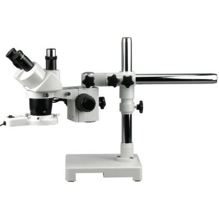 AmScope SW-3T24Z-FRL Trinocular Stereo Microscope, WH10x Eyepieces, 20X/40X/80X Magnification, 2X/4X Objective,