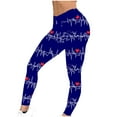 thumbnail image 7 of BLTIBY Valentine's Day Leggings for Women Spring Summer Mardi Gras Printed High Waisted Tummy Control Fashion Casual Yoga Pants Blue M, 7 of 7