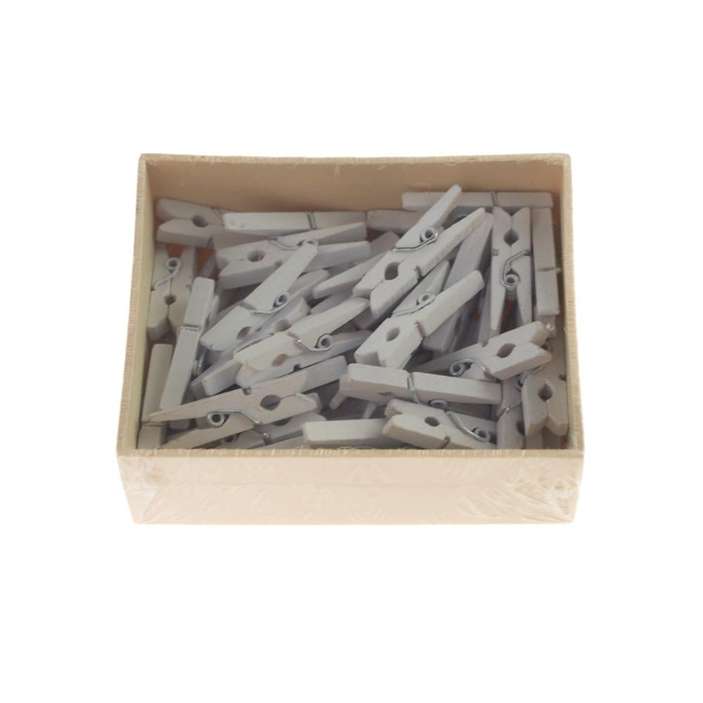 Mini Wooden Clothespins, 11/4Inch, 50Count, White