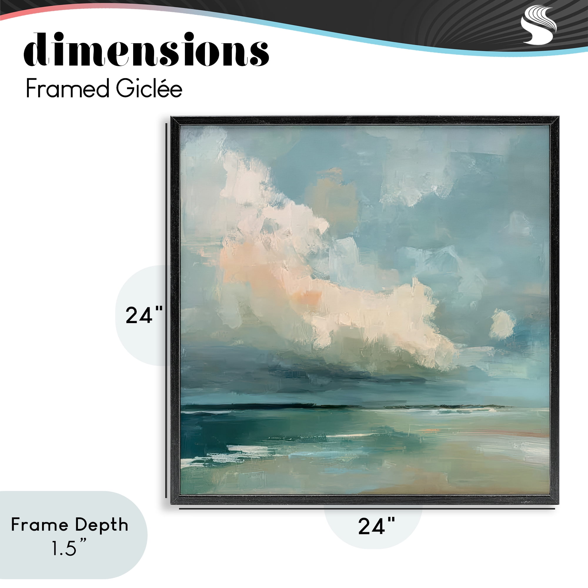 Stupell Industries Stormy Beach with Overhead Clouds Black Framed Giclee Art, design by Kim Curinga