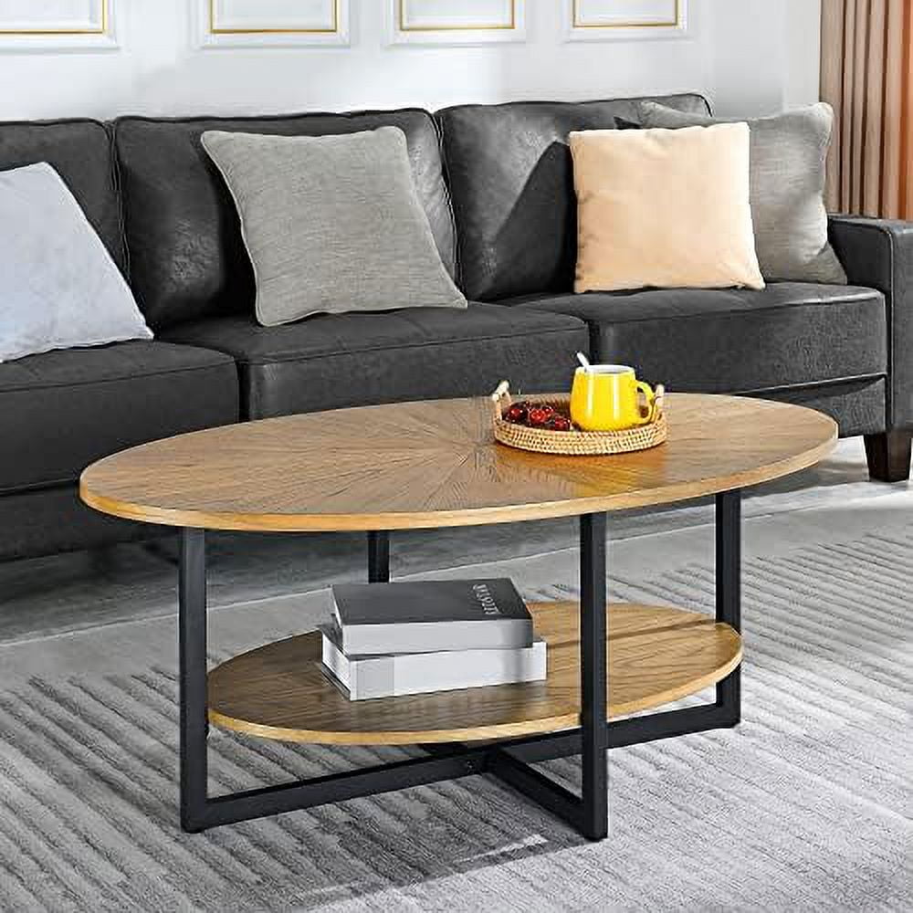 xrboomlife Oval Coffee Tables with for Living Room Oval Wood