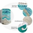 thumbnail image 5 of Extra Long Shower Curtain 72x84 Inch, Teal Coastal Shower Curtain Waterproof Bathroom Decor Summer Beach Nautical Abstract Art Fabric Bath Curtain Set Accessories with Hooks, 5 of 6