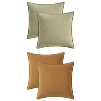 Unique Bargains 4 Pcs Soft Chenille Pillow Covers Light Green/Peru Color