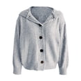 thumbnail image 5 of iHPH7 Hooded Cardigan for Women Long Sleeve Cardigan for Women Open Front Cardigan for Women Going Out Tops for Women Womens Fall Jackets Loose Cardigan for Women Sweater Jacket for Women Blue M, 5 of 6