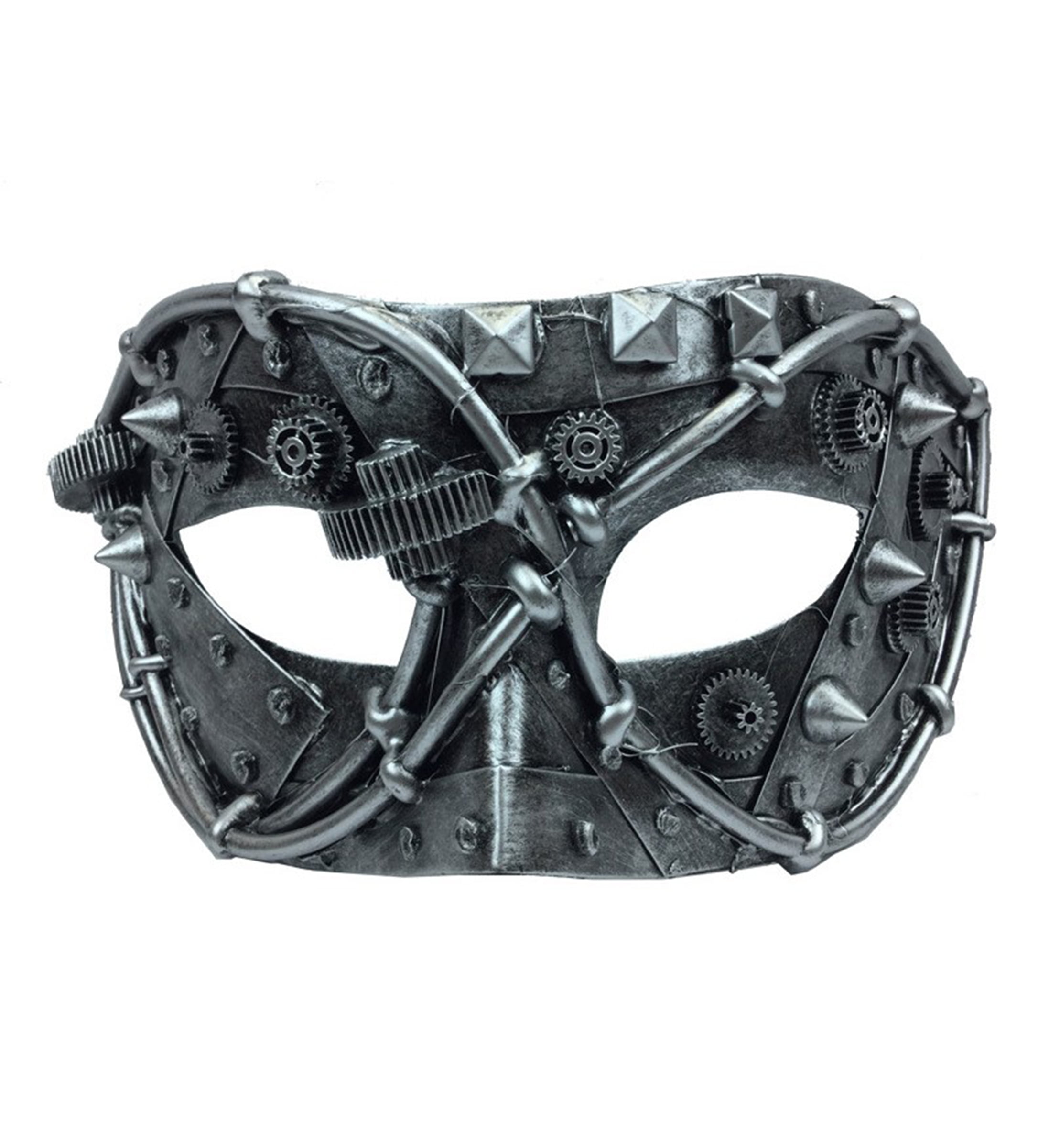 Silver Bronze Steampunk Cosplay Goth Gentleman Cogs Accessory Rubber Mask 