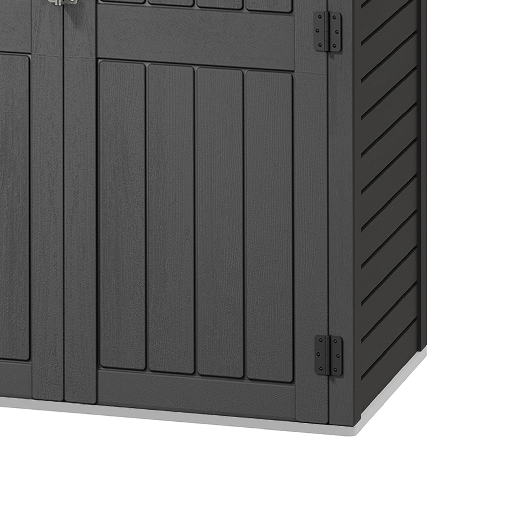 Uforic 59 Cu. Ft. Vertical Outdoor Storage Shed, Weatherproof Resin Cabinet with Double-Wall Panels & Floor, Lockable, Dark Gray (Shelves Not Included)