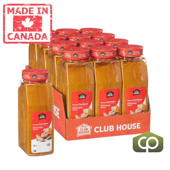 Clubhouse Curcuma Moulu Épice - Saveur Jaune Vibrante, 454 g (1,00 Lb) (12/caisse)