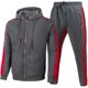 thumbnail image 1 of ZHAOCHENG Trajes de hombre ajustados, traje deportivo para hombre y mujer, otoño e invierno, ocio, color sólido, sudadera con capucha y pantalones con borlas., 1 of 3
