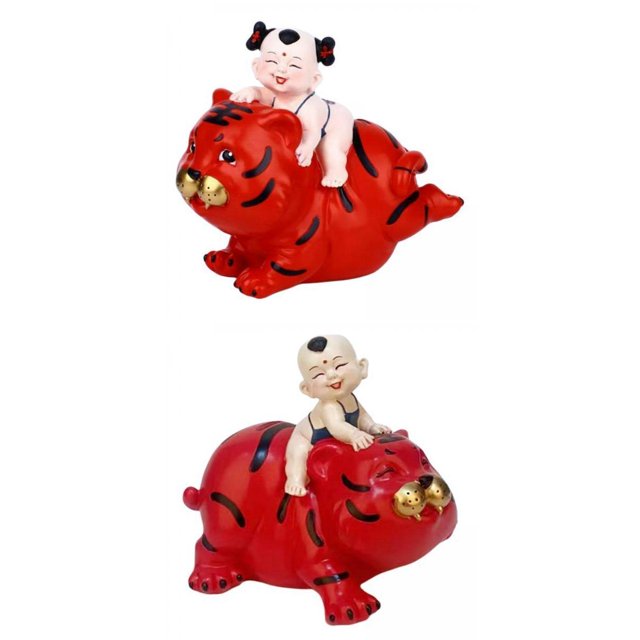 2 piezas de resina de dibujos animados alcancía regalos de año nuevo regalos de Zulema Hucha Tigres Pequeños