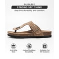thumbnail image 2 of Project Cloud 100% Genuine Leather Thong Sandals Women Water-Resistant Beach Essentials Womens Sandals Flip Flops for Women Footwear Memory Foam Sandals Women Dressy Slides (Britani,Chestnut, 6), 2 of 2