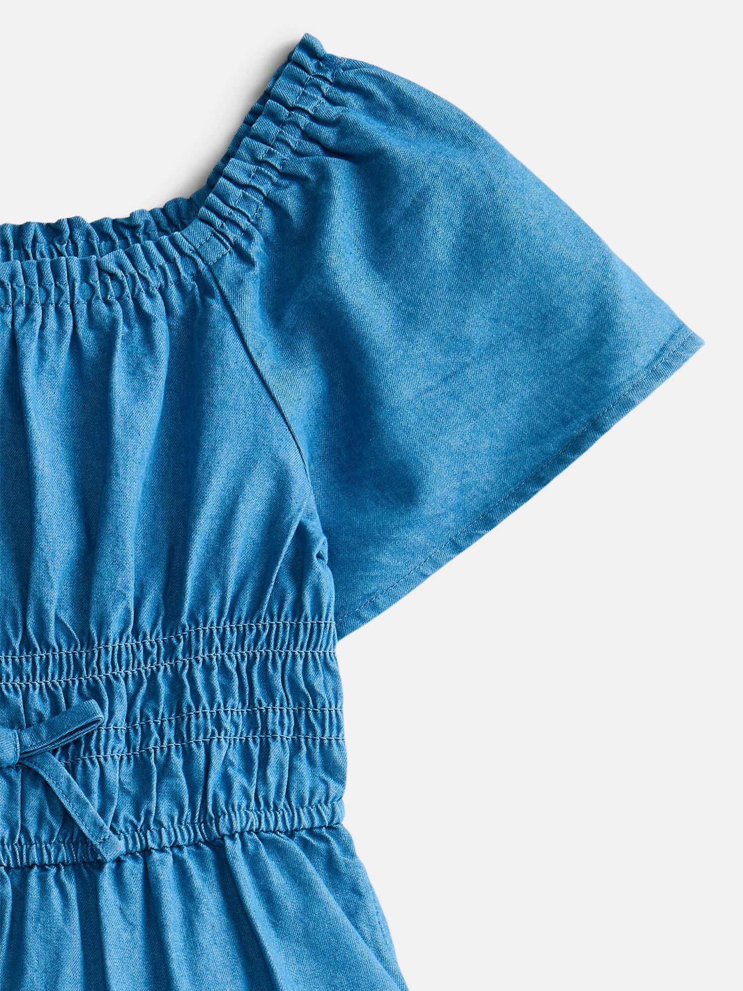 Wonder Nation Girls' Smocked Waist Denim Dress, Sizes 4-18