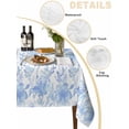 thumbnail image 2 of Watercolor Blue Floral Table Cloth, Blue Ombre Botanical Summer Waterproof Tablecloth for Rectangle Tables, Reusable Washable Fabric Table Cover for Restaurant Kitchen Dining Tables 52"x70", 2 of 6
