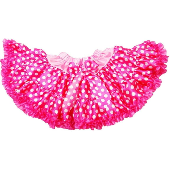 Wenchoice Girl'S Hot Pink Polka Dot Satin Tutu Skirt L(5T-6T)
