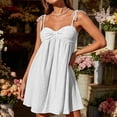thumbnail image 2 of Elara Women's Tie Strap Dress Sweetheart Neck Lightweight Cami Mini Dress for Summer Beach Vacation Casual Wear, 2 of 6
