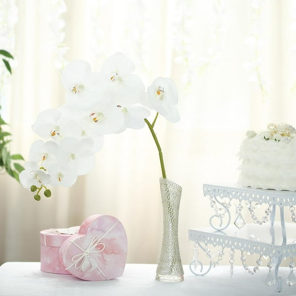 BalsaCircle 2 White 40" Artificial Faux Silk Orchid Flowers Sprays Stems Home Party