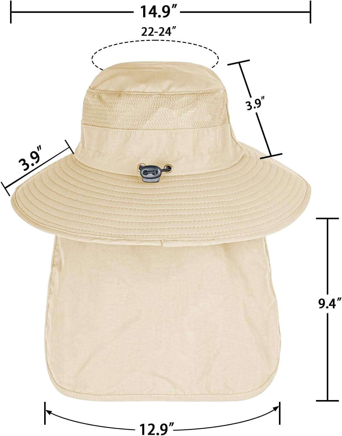 Stcylzfu Breathable UPF 50+ Fishing & Safari Hat with Wide Brim and Protective Neck Flap for Extended Sun Exposure