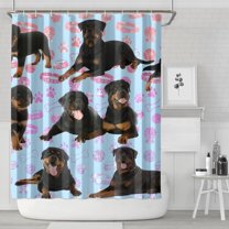 Rottweiler Dogs Shower Curtain 72"x84" ,Bathroom Decorative Shower Curtains Set with 12 Hooks,Modern Waterproof Washable Shower Curtain