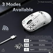 ATTACK SHARK X6 49g SUPERLIGHT Mouse, PixArt PAW3395 Gaming Sensor, BT/2.4G Wireless/Wired Gaming Mouse, 6 Adjustable DPI up to 26000, 200 Hrs Battery, G502, Office Mice for Win11/Xbox/PS/Mac (White)