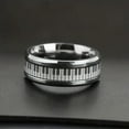 thumbnail image 2 of 1 piece of fashionable piano keys for men's piano ring, birthday gift for men and women's daily wear ring accessories, anniversary gift,silver,10, 2 of 10