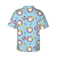 thumbnail image 4 of Xecao Gnome Pool Party print Hawaiian shirt - a stylish short-sleeve button-down for men, perfect for casual beach and tropical outings., 4 of 9