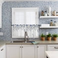thumbnail image 6 of Half Window Curtain 36 Inches Long, Blue Eucalyptus Window Treatment Curtain Drapes, Farmhouse Flowers Leaf White Watercolor Small Tier Curtains for Bathroom Over Sink, 27.5"x36", 2 Panels, 6 of 7