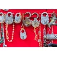 thumbnail image 2 of Wilson, Emily M. 24x17 White Modern Wood Framed Museum Art Print Titled - Middle East-Arabian Peninsula-Oman-Ad Dakhiliyah-Nizwa-Padlocks for sale in the souk in Nizwa, 2 of 4
