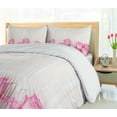 thumbnail image 5 of Ambesonne Rose Duvet Cover Sets, Flowers on Wood Planks, 2-Queen, Pink Green Cream, 5 of 7