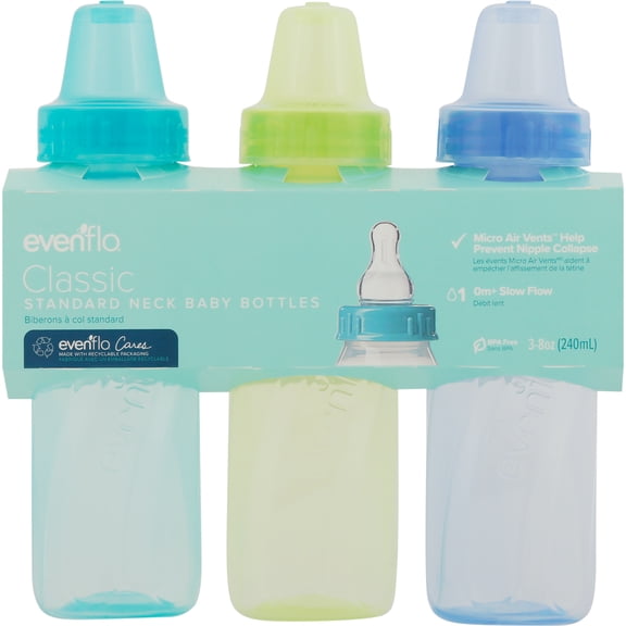 Evenflo 3 Count Classic Light Tint Nurser, 8 Ounce