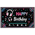 thumbnail image 2 of Colorful Music Themed Happy Birthday Banner with Headphones Cassette Stars Party Decoration Backdrop for Birthday Party Photography Props Celebrations Decor Background Supplies, 2 of 7