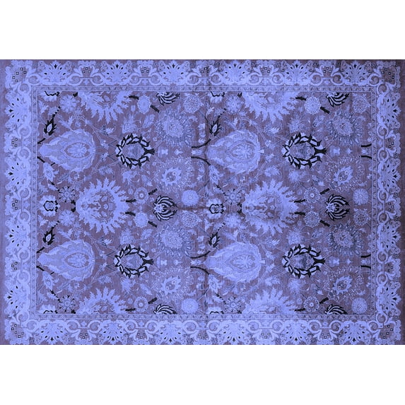 Ahgly Company Indoor Rectangle Oriental Blue Industrial Area Rugs, 6' x 9'