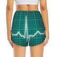thumbnail image 4 of Xecao's ECG Wave for a double-layer running short for women, perfect for gym, tennis, and more, featuring a convenient pocket., 4 of 9