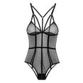 thumbnail image 1 of Lencería De Encaje Mujer Ropa De Dormir Semi Transparente De Verano Sin Mangas Picardías Atractivas Cuello V Correa De Hombro Ajustable SG Soledad Ropa interior de encaje de una sola pieza, 1 of 10