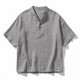 thumbnail image 4 of Camisas de Verano Casuales de los Hombres Lino Cuello de Manga Corta para la Playa Holiday Street Wear, 4 of 5