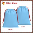 thumbnail image 4 of Super Soft Fabric Gift Bag Contraction Free Bag Mouth Pull Rope Design Red Ribbon Mouth For The Festival Light Blue Large, 4 of 8