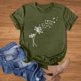 thumbnail image 4 of TSADFHJI Chandails en Molleton Femmes Mode Décontractée Impression Mots Col Rond Manches Courtes Tee Tops Tunique Blouse S Vert, 4 of 5