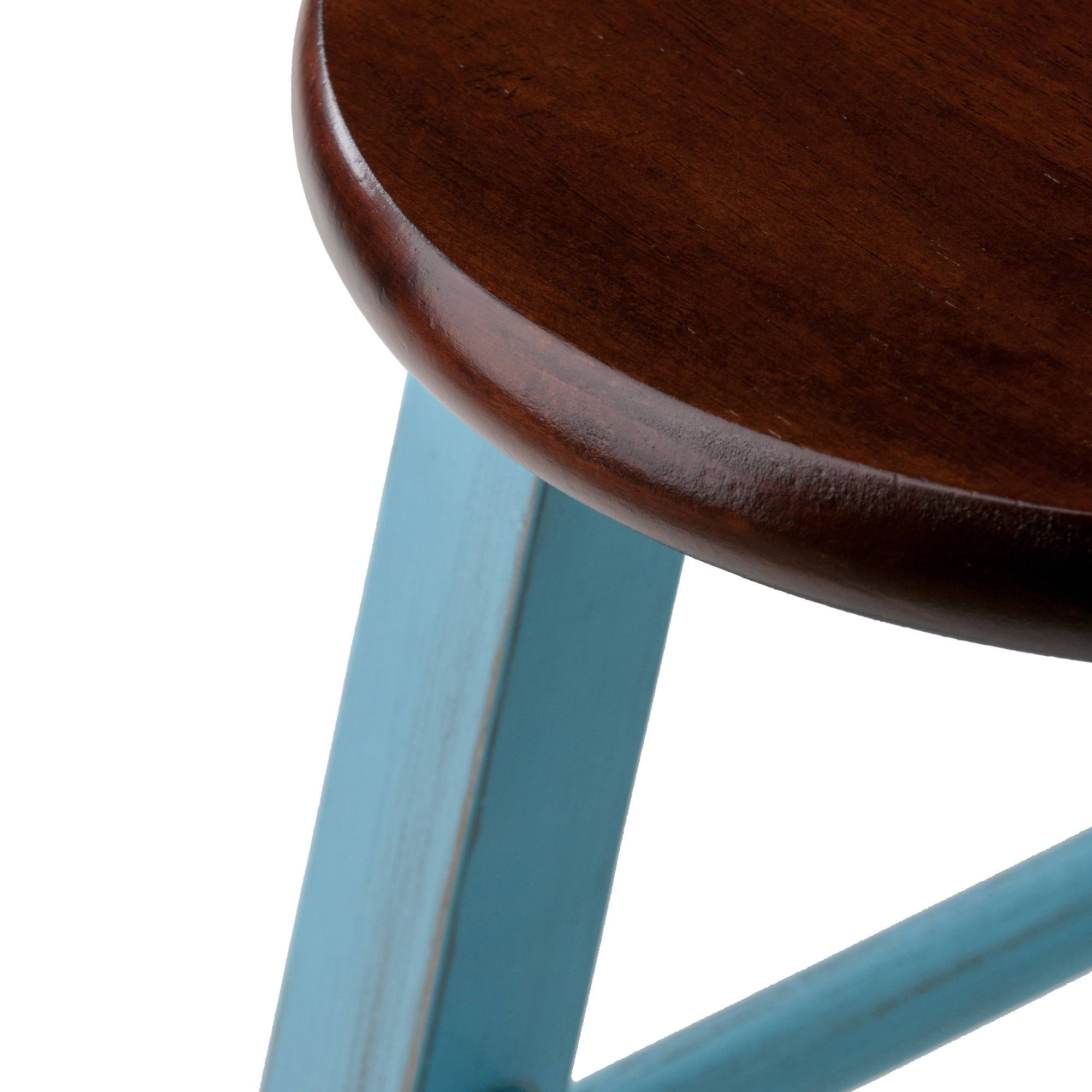 Winsome Wood Ivy 24" Counter Stool, Rustic Light Blue & Walnut Finish - image 2 of 6