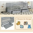 thumbnail image 6 of Bellemave Twin Size Platform Bed Frame with Storage Drawers and Fence Guardrails Convertible Twin Daybed and Floor Bed for Teens (Twin, Gray), 6 of 11