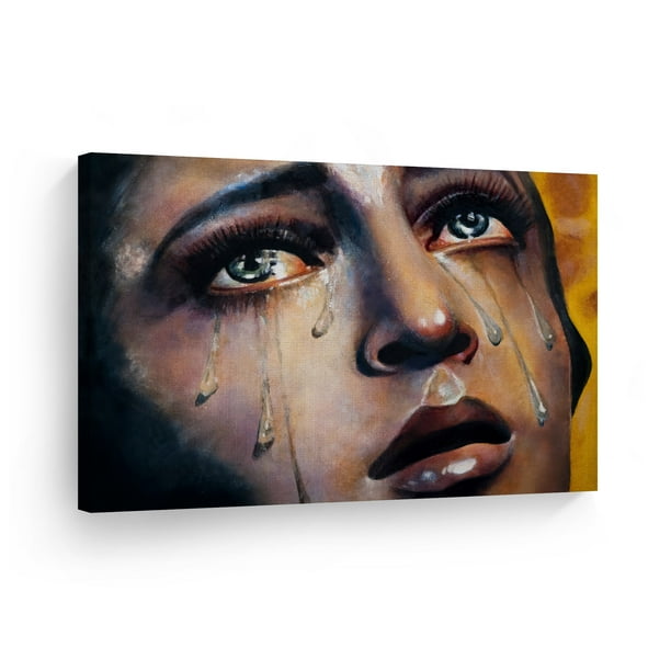Smile Art Design Christianity Canvas Wall Art Print Oil Paint Crying of